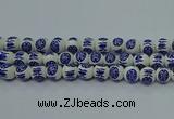 CPB531 15.5 inches 6mm round Painted porcelain beads