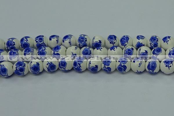 CPB543 15.5 inches 10mm round Painted porcelain beads