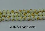 CPB562 15.5 inches 8mm round Painted porcelain beads