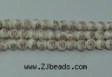 CPB571 15.5 inches 6mm round Painted porcelain beads