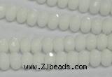 CPB58 15.5 inches 5*8mm faceted rondelle white porcelain beads