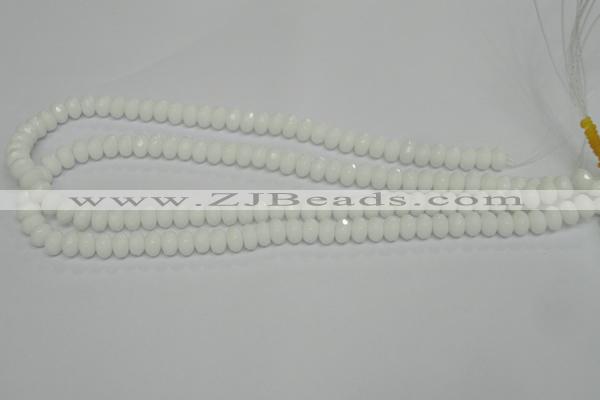 CPB58 15.5 inches 5*8mm faceted rondelle white porcelain beads