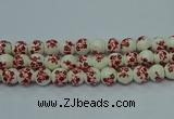 CPB611 15.5 inches 6mm round Painted porcelain beads