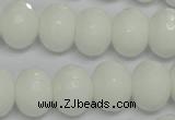 CPB62 15.5 inches 12*16mm faceted rondelle white porcelain beads