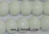 CPB63 15.5 inches 13*18mm faceted rondelle white porcelain beads