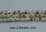 CPB631 15.5 inches 6mm round Painted porcelain beads