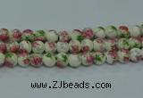 CPB652 15.5 inches 8mm round Painted porcelain beads