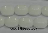 CPB66 15.5 inches 12*16mm drum white porcelain beads wholesale