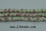 CPB681 15.5 inches 6mm round Painted porcelain beads