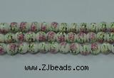 CPB681 15.5 inches 6mm round Painted porcelain beads