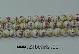 CPB691 15.5 inches 6mm round Painted porcelain beads