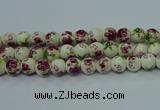 CPB703 15.5 inches 10mm round Painted porcelain beads