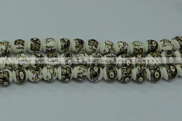 CPB712 15.5 inches 8mm round Painted porcelain beads