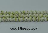 CPB722 15.5 inches 8mm round Painted porcelain beads