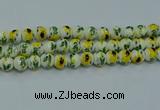 CPB732 15.5 inches 8mm round Painted porcelain beads