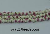 CPB742 15.5 inches 8mm round Painted porcelain beads