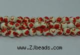 CPB762 15.5 inches 8mm round Painted porcelain beads