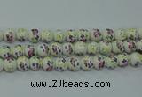 CPB771 15.5 inches 6mm round Painted porcelain beads