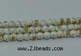 CPB801 15.5 inches 6mm round Painted porcelain beads