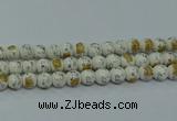 CPB802 15.5 inches 8mm round Painted porcelain beads