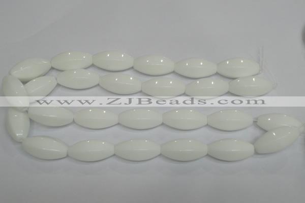 CPB81 15.5 inches 15*30mm rice white porcelain beads wholesale