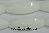 CPB82 15.5 inches 15*40mm rice white porcelain beads wholesale