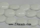 CPB85 15.5 inches 10*14mm oval white porcelain beads wholesale