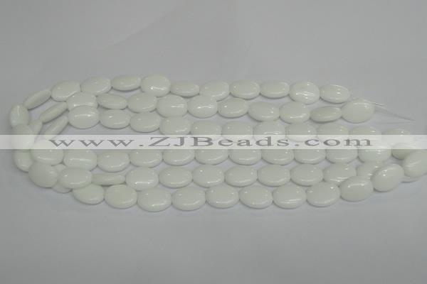 CPB85 15.5 inches 10*14mm oval white porcelain beads wholesale