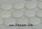 CPB86 15.5 inches 12*16mm oval white porcelain beads wholesale