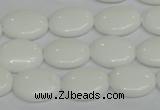 CPB86 15.5 inches 12*16mm oval white porcelain beads wholesale