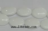 CPB87 15.5 inches 13*18mm oval white porcelain beads wholesale