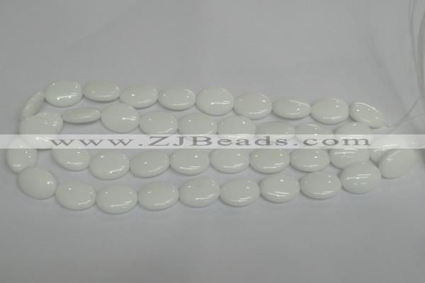 CPB87 15.5 inches 13*18mm oval white porcelain beads wholesale