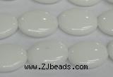 CPB88 15.5 inches 15*20mm oval white porcelain beads wholesale