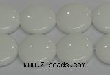 CPB98 15.5 inches 18mm flat round white porcelain beads wholesale