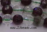 CPC11 15.5 inches 8mm faceted round green phantom quartz beads