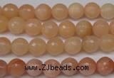 CPE12 15.5 inches 8mm faceted round peach stone beads wholesale