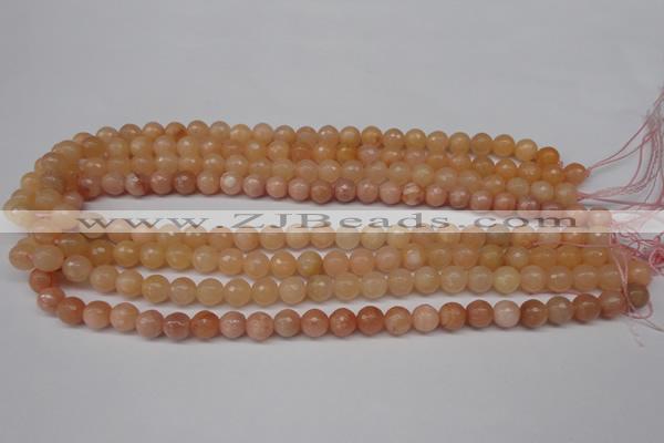 CPE12 15.5 inches 8mm faceted round peach stone beads wholesale