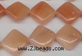 CPE24 15.5 inches 14*14mm diamond peach stone beads wholesale