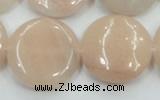 CPI10 15.5 inches 25mm flat round pink aventurine jade beads wholesale