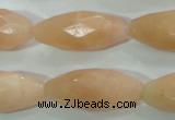 CPI100 15.5 inches 13*30mm faceted rice pink aventurine jade beads