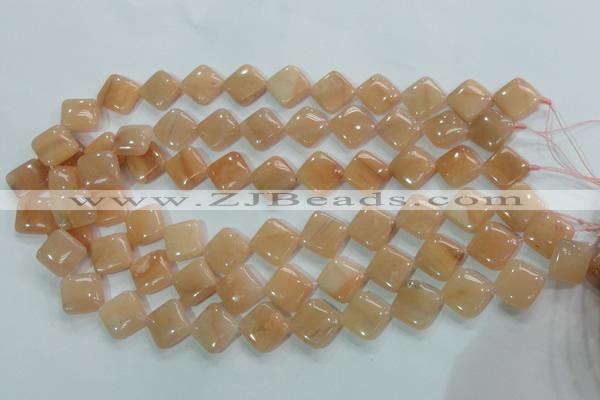 CPI102 15.5 inches 14*14mm diamond pink aventurine jade beads