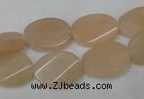 CPI157 15.5 inches 13*18mm twisted oval pink aventurine jade beads