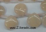 CPI20 Top-drilled 15*15mm flat teardrop pink aventurine jade beads