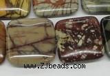 CPJ07 15.5 inches 25*25mm square picasso jasper beads wholesale