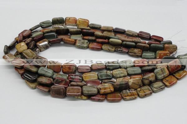 CPJ09 15.5 inches 12*16mm rectangle picasso jasper beads wholesale