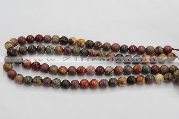 CPJ103 15.5 inches 10mm round picasso jasper gemstone beads wholesale