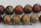 CPJ104 15.5 inches 12mm round picasso jasper gemstone beads wholesale