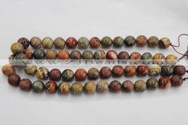 CPJ105 15.5 inches 14mm round picasso jasper gemstone beads wholesale