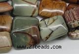 CPJ11 15.5 inches 15*20mm rectangle picasso jasper beads wholesale
