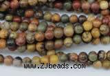 CPJ151 15.5 inches 4mm round picasso jasper gemstone beads